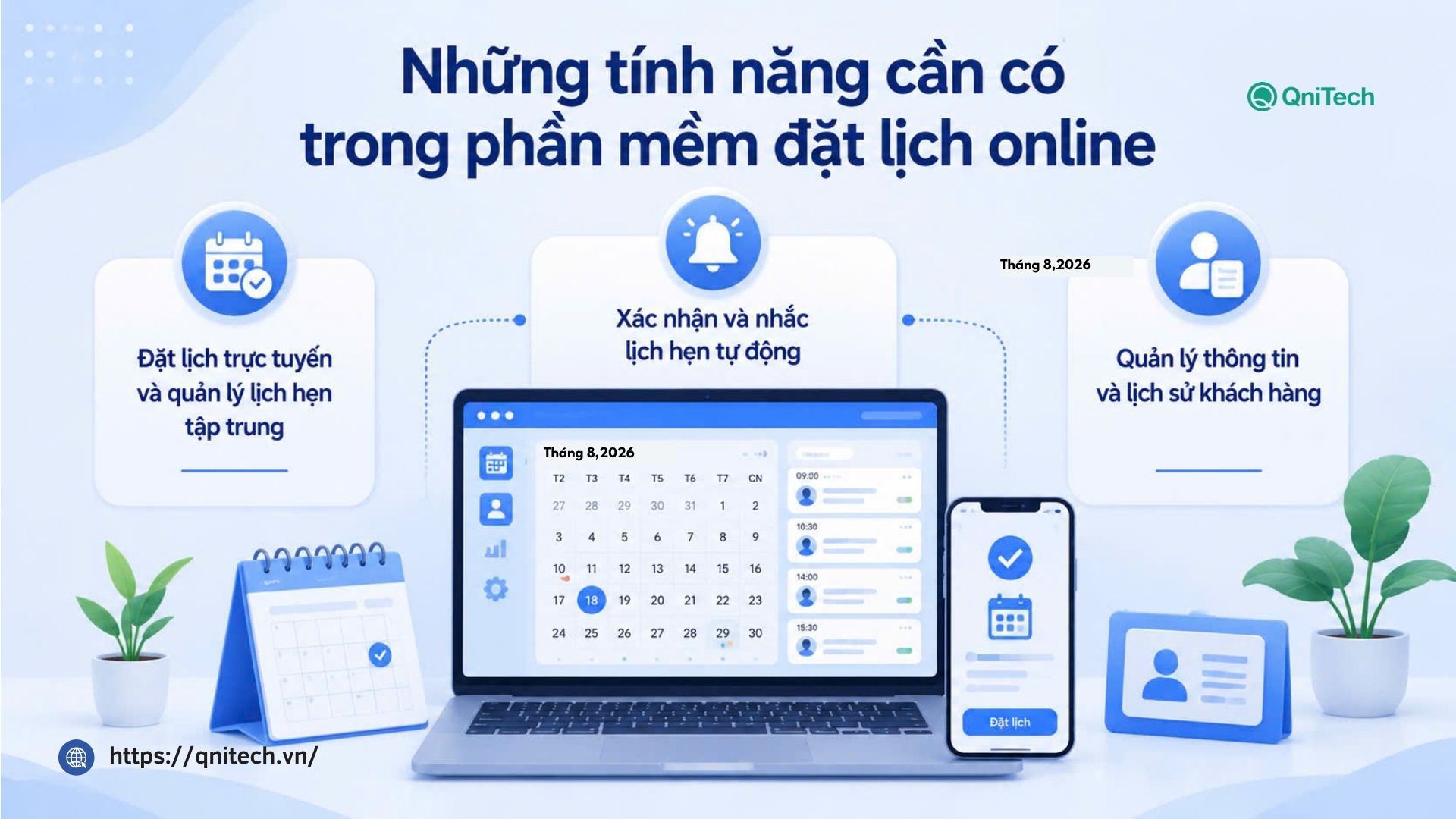 Những tính năng cần có trong phần mềm đặt lịch online