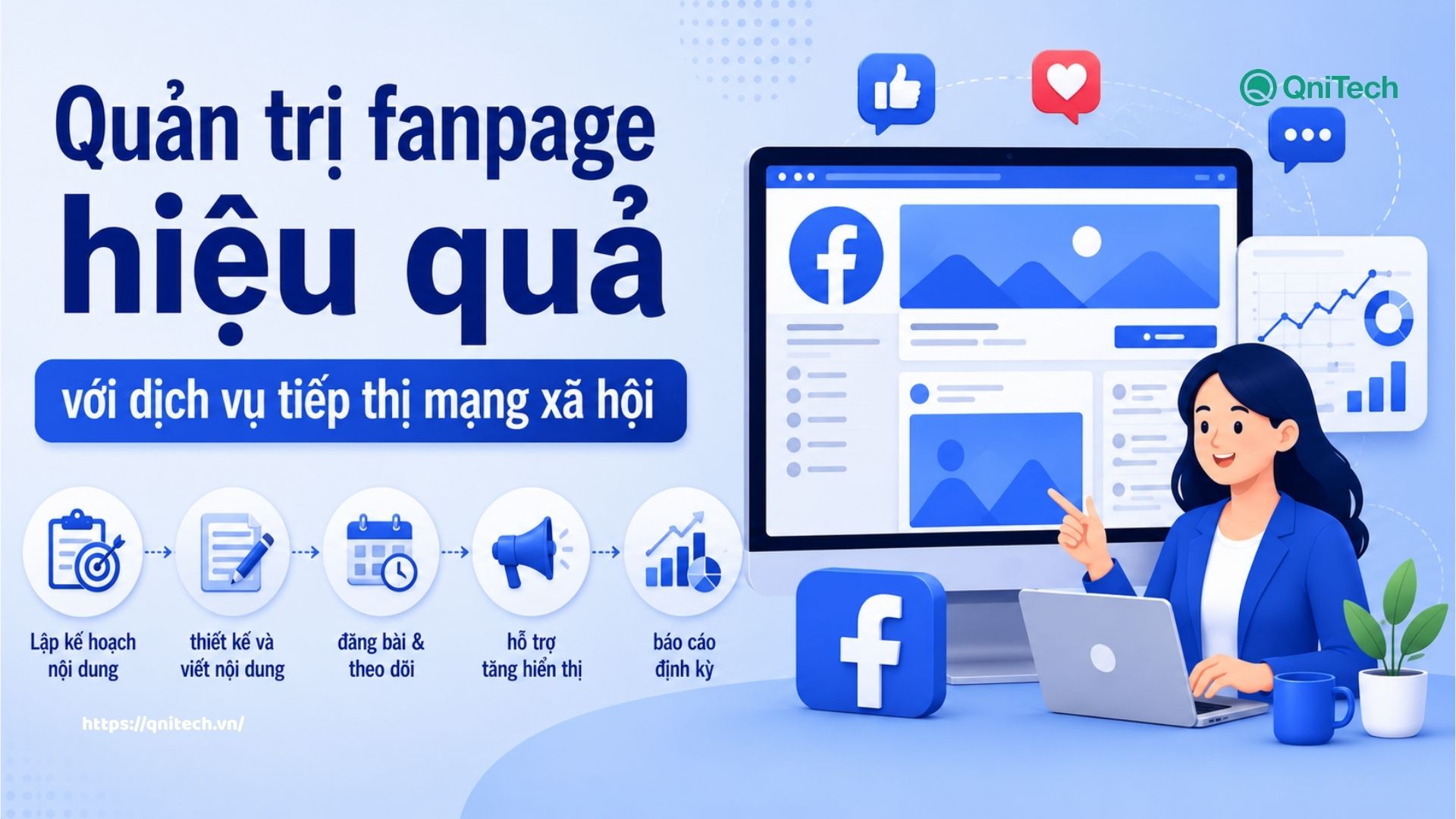 Quản trị fanpage hiệu quả với dịch vụ tiếp thị mạng xã hội